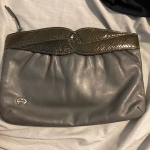 Brand New Etienne Aigner large Clutch Charcoal Gray Purse